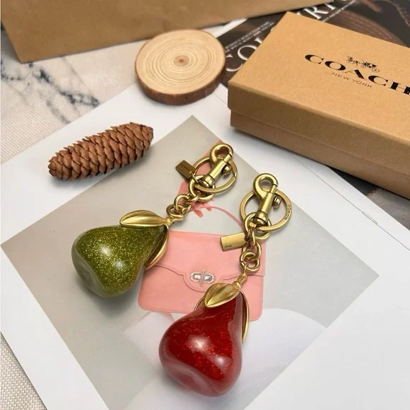 Coach Sparkling Red and Gold Pear Key Holder - Picture 6 of 6